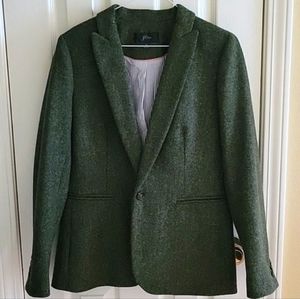 Preowned J. Crew Parke Blazer Meadow Herringbone English Moon Wool (with a flaw)